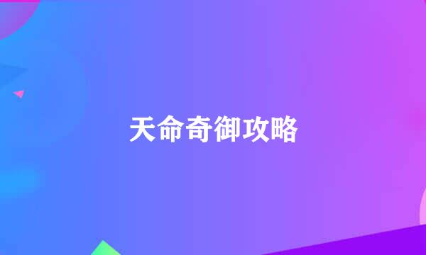 天命奇御攻略